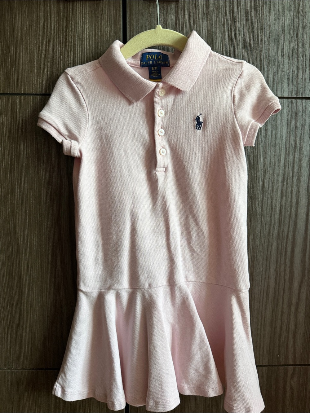 Polo by Ralph Lauren Pink Girls Polo Dress with Navy Pony
